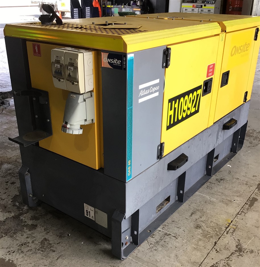 2020 Atlas Copco QAS40 Generator - Diesel - 40kva - Emerald