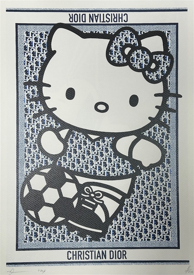 Death NYC Signed Street Art Print "HELLO KITTY/DIOR STYLE" Limited Edition