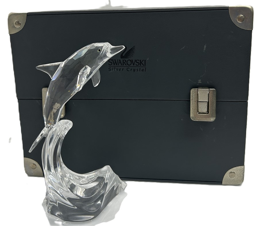 Swarovski Crystal Silver Dolphin Figurine