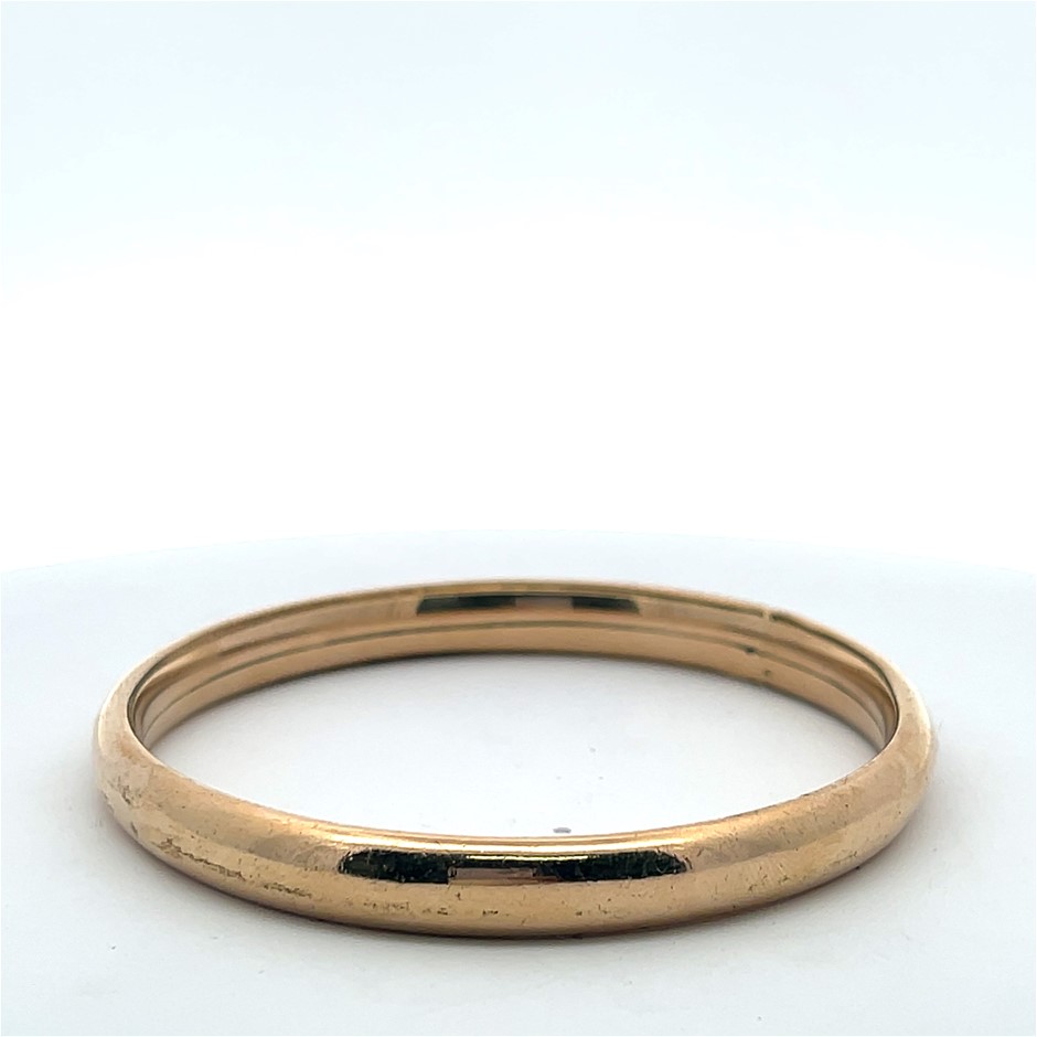 Gold Filled Half Round Bangle, 6.5cm Diameter