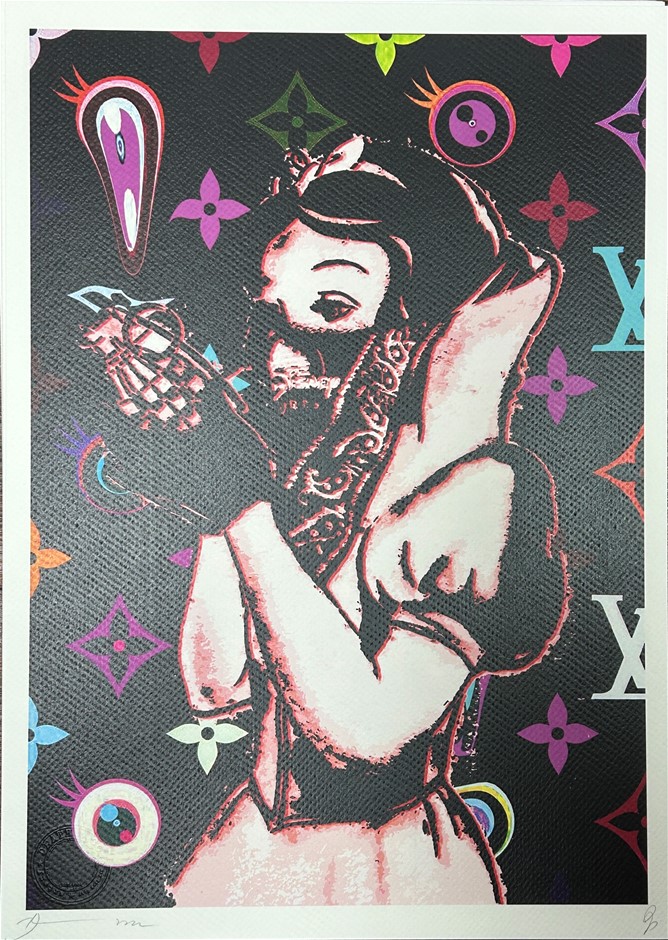 Death NYC Signed Street Art Print "SLEEPING BEAUTY/LV STYLE"Limited Edition