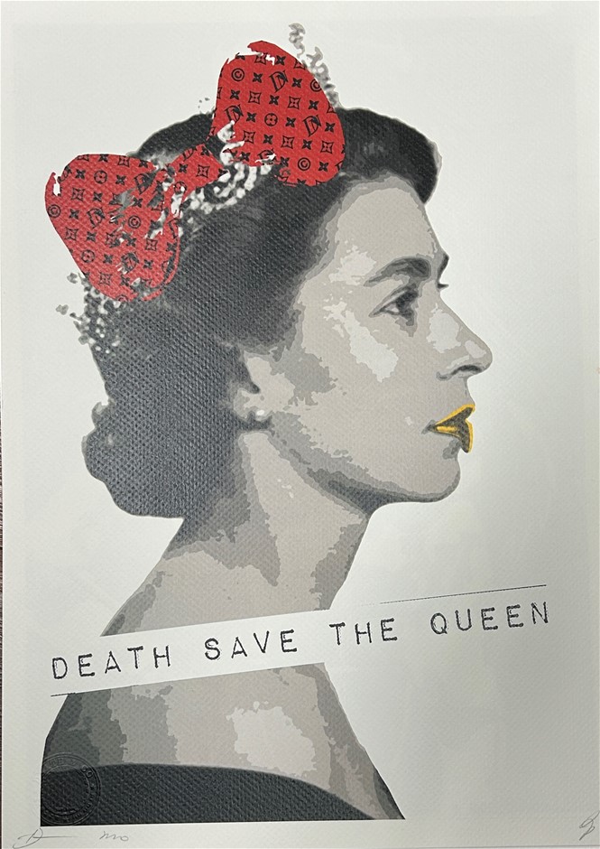 Death NYC Signed Street Art Print "THE QUEEN/LV STYLE" Limited Edition