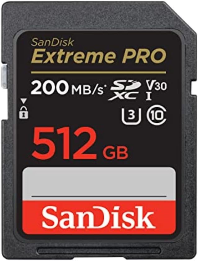 SANDISK 512GB Extreme PRO SDXC UHS-I Memory Card - C10, U3, V30, 4K UHD, SD