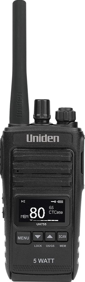 UNIDEN 5W UHF CB Splashproof Radio. NB: Well-Used.