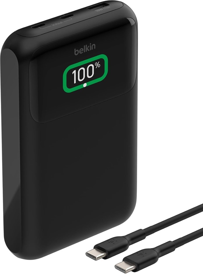 BELKIN BoostCharge 3-Port Laptop Power Bank 20K w/USB-C & USB-A Ports, Fast