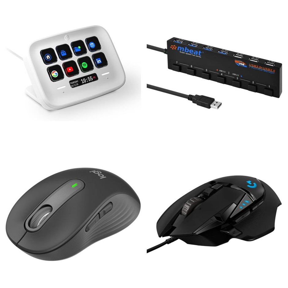 5 x Assorted Desktop Accessories/Peripherals. 1 x ELGATO Stream Deck Neo. 1