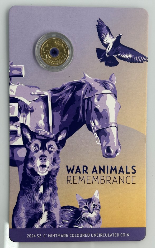 A commemorative 2024 Australian $2 ‘C’ mintmark coloured