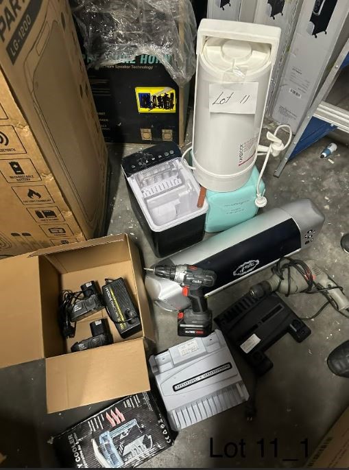END OF LEASE AUCTION: mix lot of electrical goods including icemaker