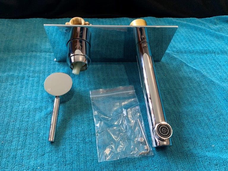 New in Box Wall Spout and Mixer, Pin Leaver, DRB, Chrome Finish - Qty 1