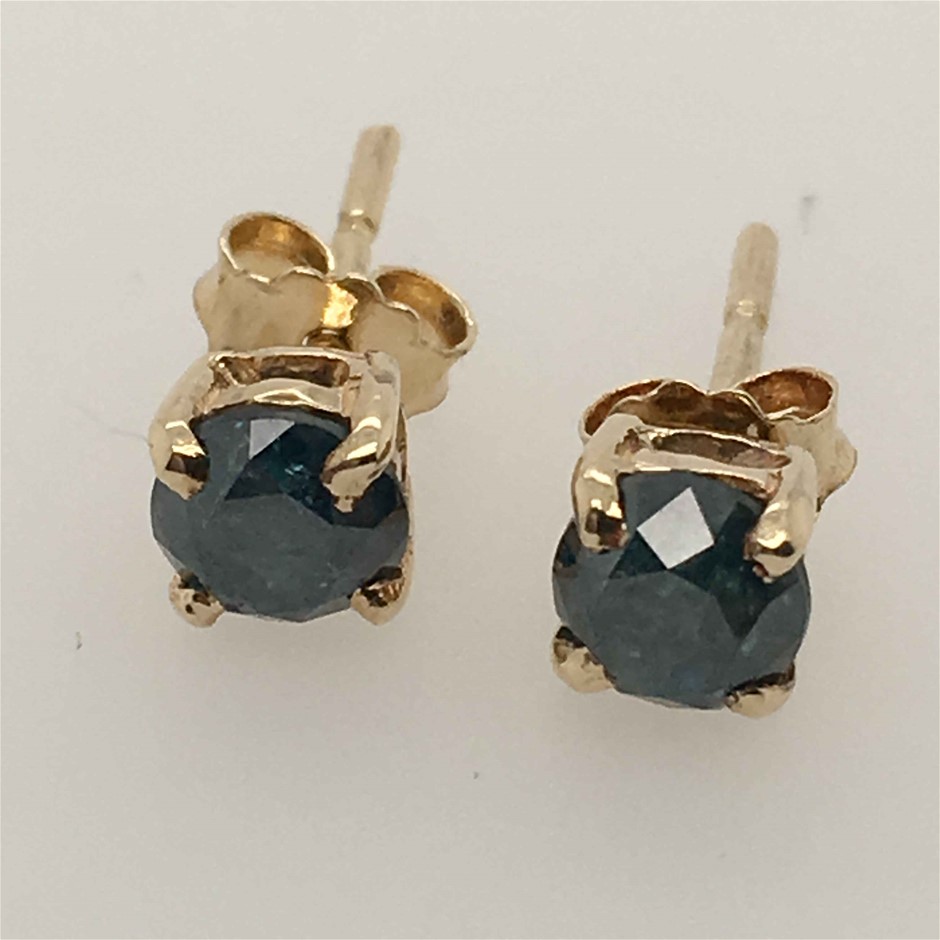9ct Yellow Gold, 1.06ct Diamond Earring