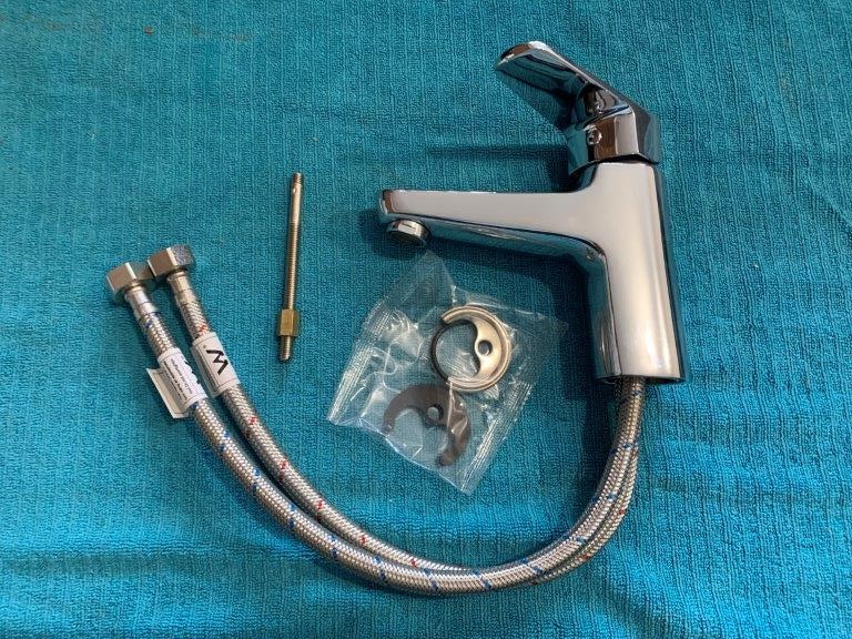 New in Box Azzurra Pablo Basin Mixer Tap, Brass - Quantity 1