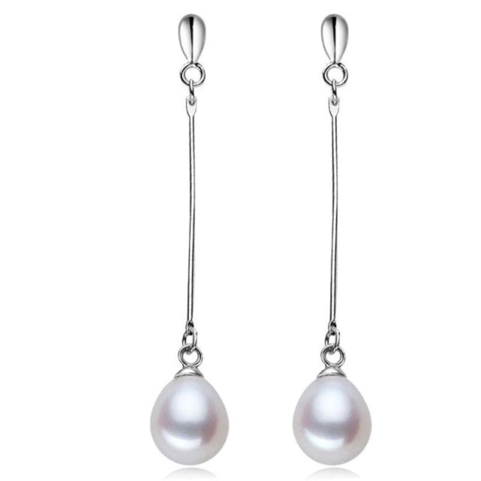 BIJ'OR - Stunning Genuine White Freshwater Pearl Dangle Earrings, RRP $59