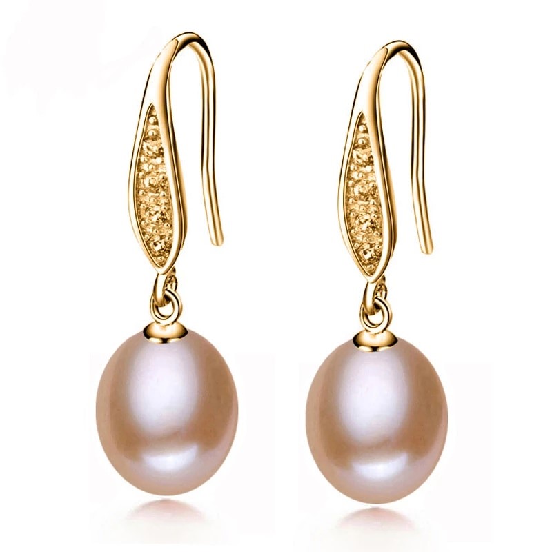 BIJ'OR - Stunning Simulated Diamond Purple Freshwater Pearl Drop Earrings