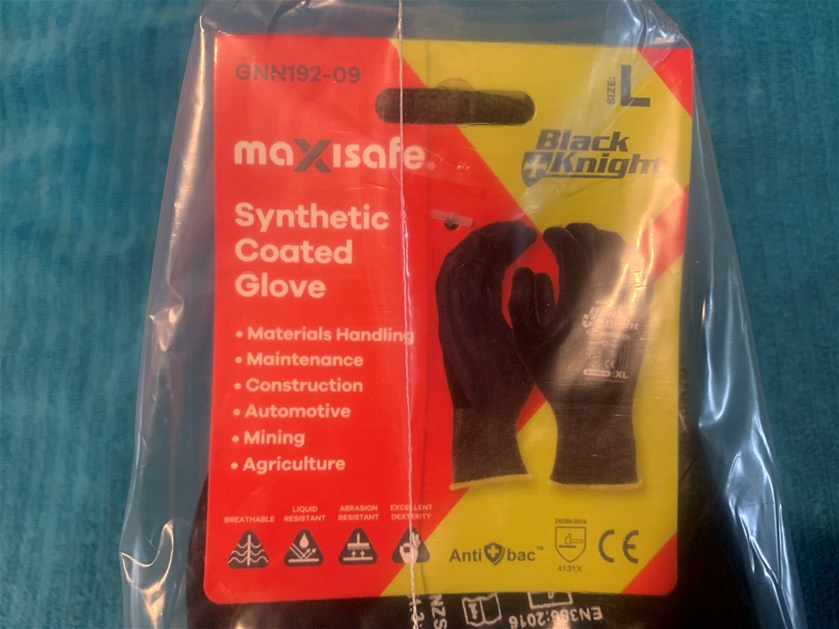 New in Packets Maxisafe Synthetic Coated Gloves, Quantity 12 Pairs