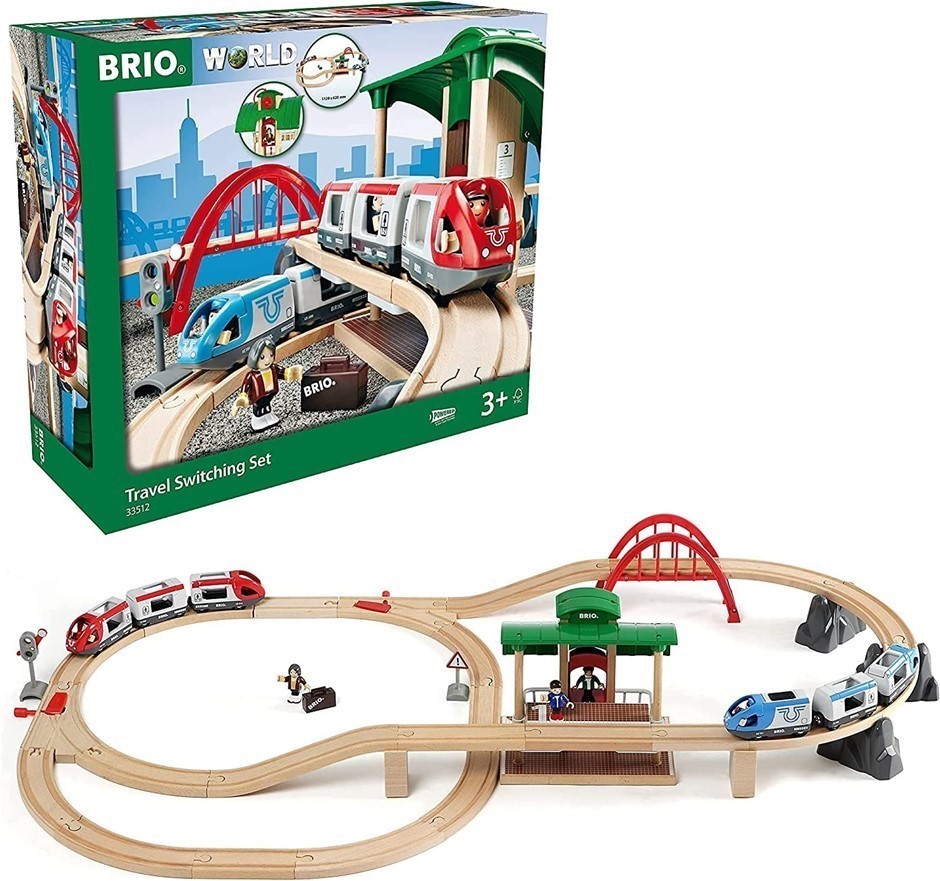 BRIO BRI33512 Travel Switching Set, 42 Pieces Train Set.