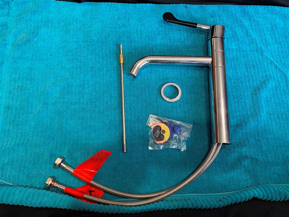 New in Box Dorf Hepburn Swivel Sink Mixer Tap, Brass - Quantity 1