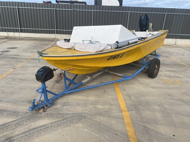 Custom Yellow Power Boat