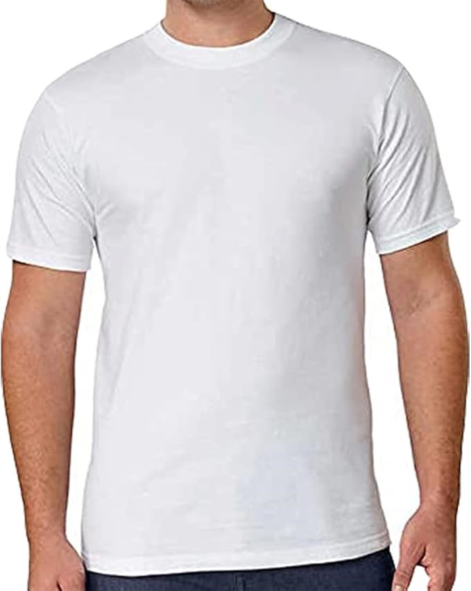 Kirkland Signature Men's Crew Neck T-Shirts 100% Cotton (Pack of 5), White,