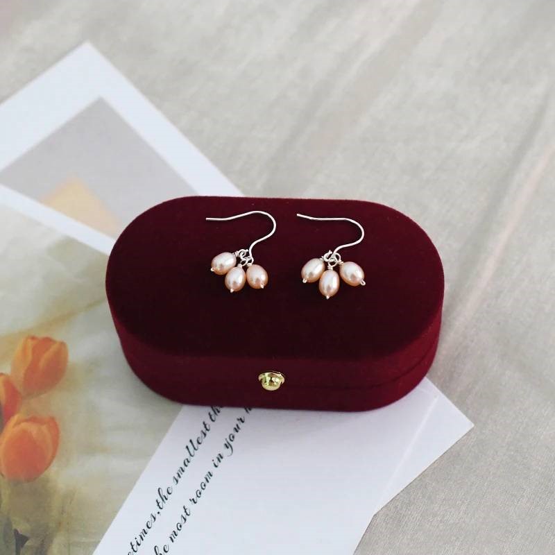 BIJ'OR - Designer Pink Freshwater Pearl Triple Drop Earrings RRP $59