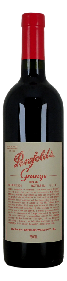 Penfolds Bin 95 Grange 2003 (1x 750mL), SA.