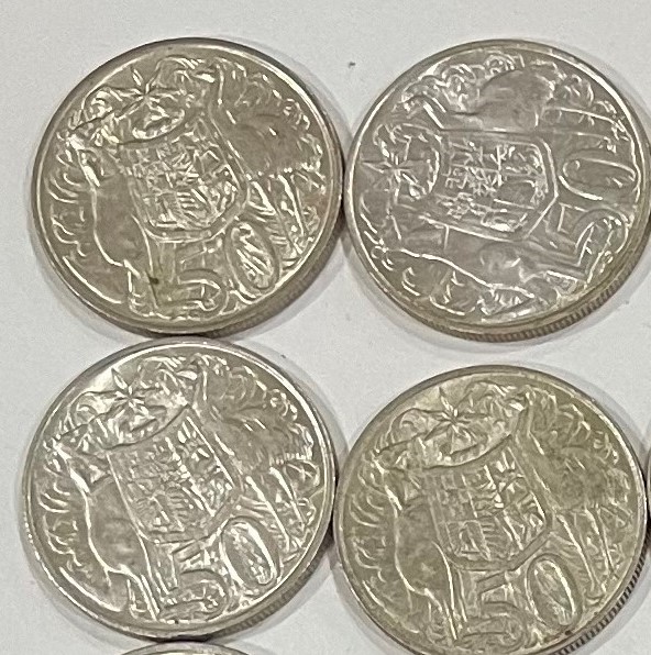 1966 Australia First & Last Queen Elizabeth Silver round 50 centsx4