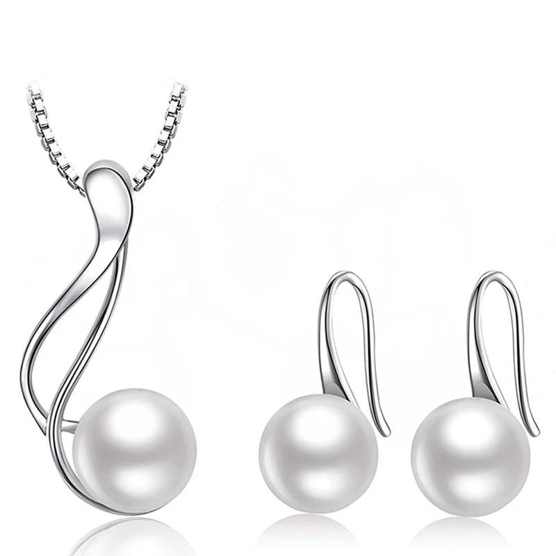 BIJ'OR - Genuine White Freshwater Pearl Drop Earring & Necklace Set. RRP 99