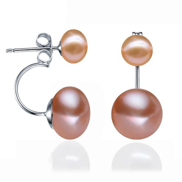 BIJ'OR - Double Drop Pink, Purple Genuine Freshwater Pearl Earrings. RRP 59