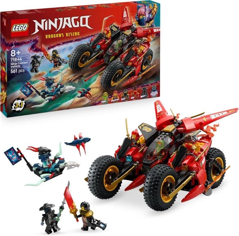 LEGO NINJAGO Ninja Combat Vehicle - Transforms into 2 Ninja Motorbikes & a