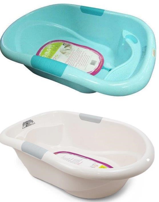 2x Roger Armstrong Oasis Baby Bath Tub, White & Blue. NB: minor use, dusty