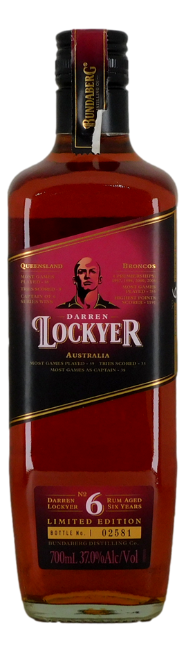 Darren Lockyer Limited Edition Bundaberg Rum 6 YO (1x 700mL)
