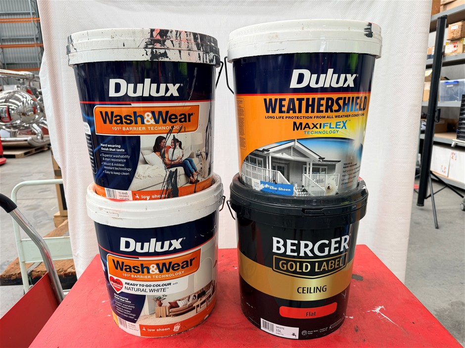 Assorted 15Lt Tins of Paint x 4