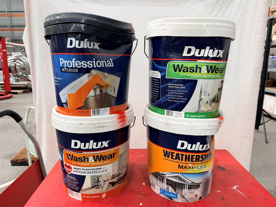 Assorted 15Lt Tins of Paint x 4