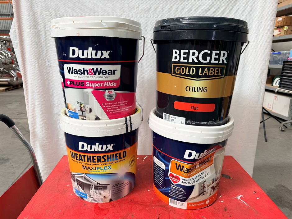 Assorted 15Lt Tins of Paint  x 4