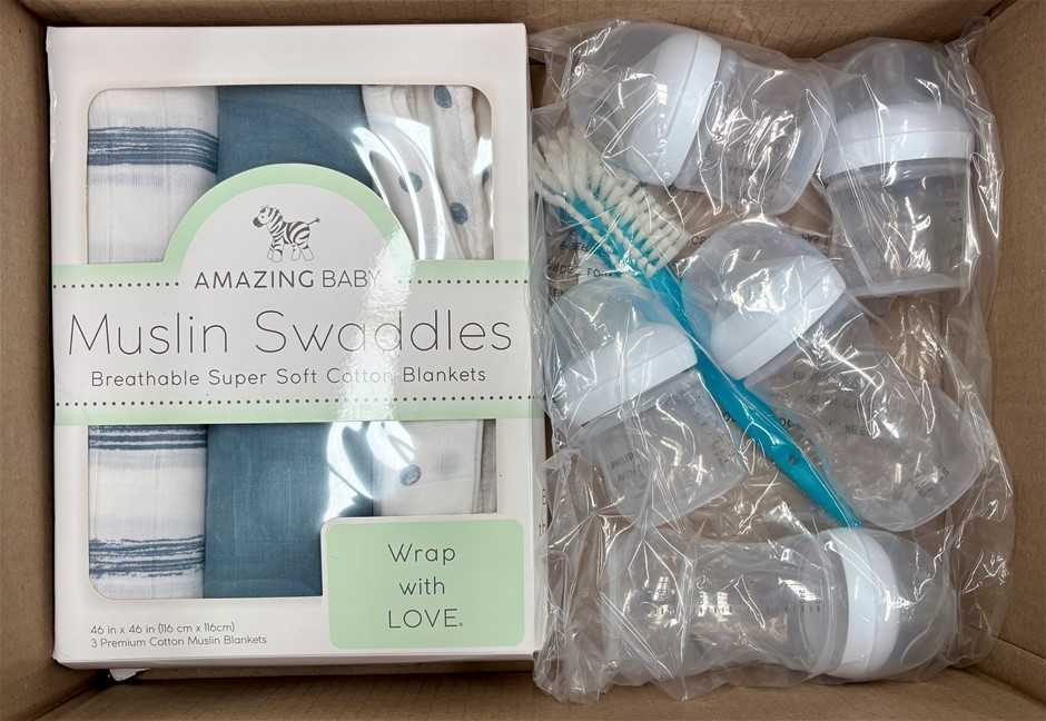 9 x Assorted Baby Products, PHILIPS, QV BABY, LITTLE LINEN & More, Comprisn