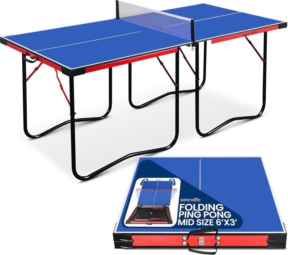 SERENELIFE 4 in 1 Multi Game Table, 4’x2’ Folding Portable Sports Arcade Ga