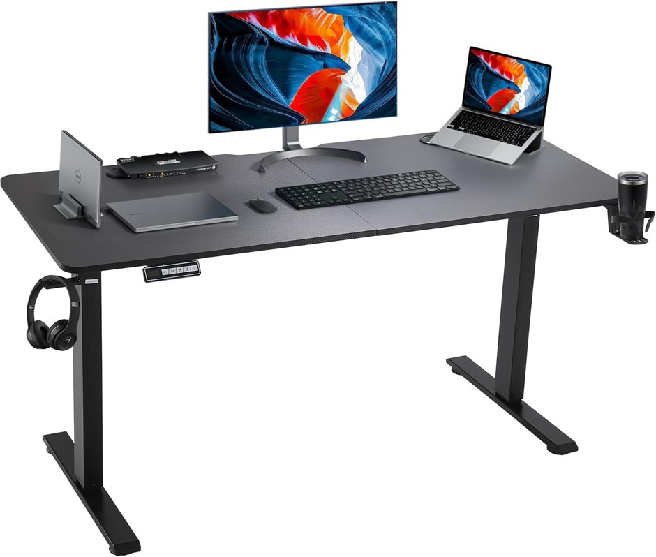 SHOWMAKER Height Adjustable Electric Standing Desk with Memory Controller,