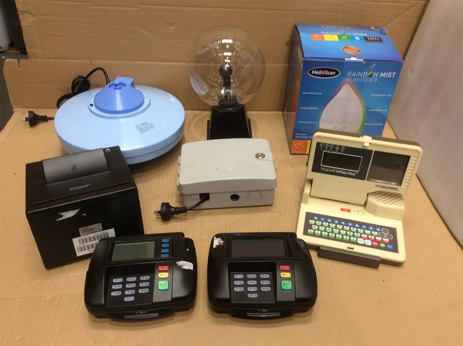 Mixed Small Electronics Lot (POS Terminals, Humidifier, Lamp & More)