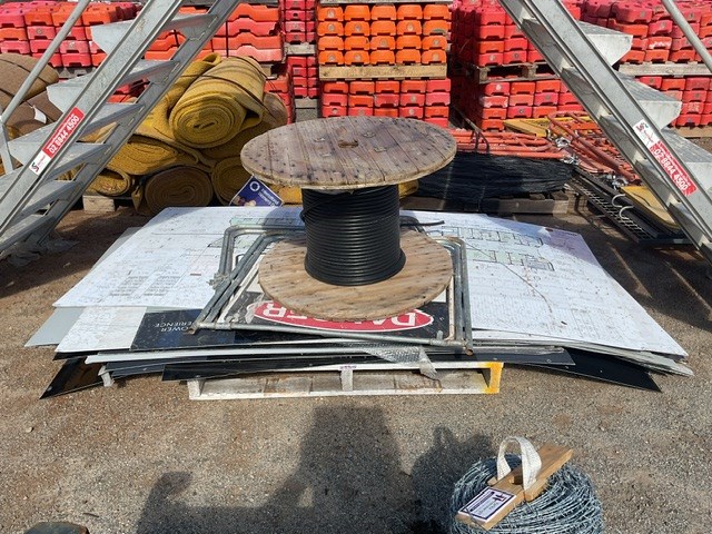 Pallet Of Signs and Part Roll Of Cable Auction (0226-9068217) | Grays ...
