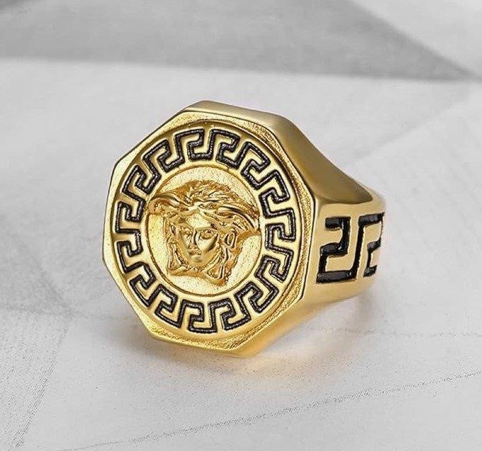 Italy 925 Silver Medosa Head Ring (stamps)-11 US