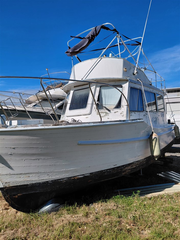 Timber Flybridge Boat