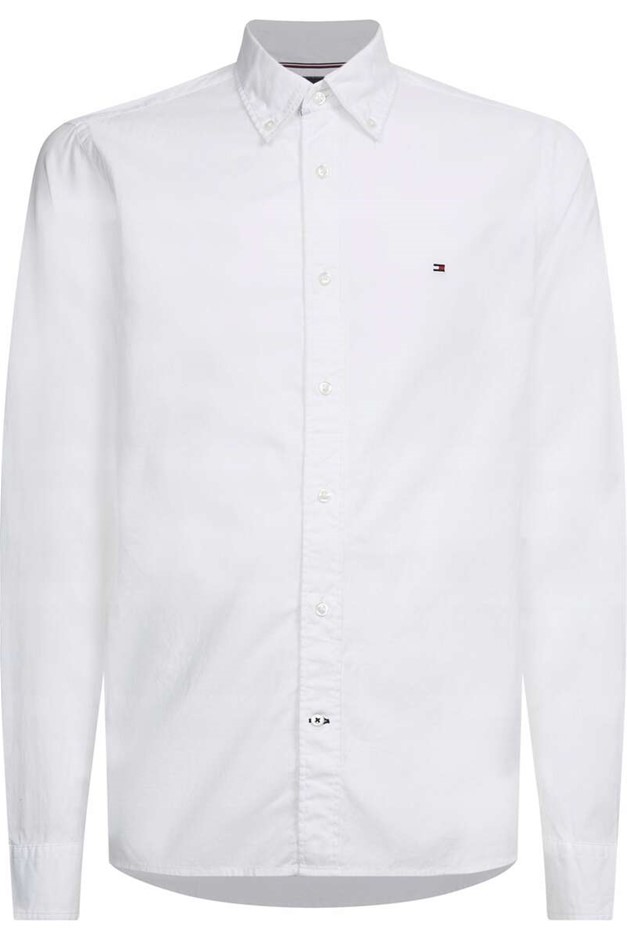 TOMMY HILFIGER Core Flex Poplin RF Shirt, Size XL, 100% Cotton, White (YBR)