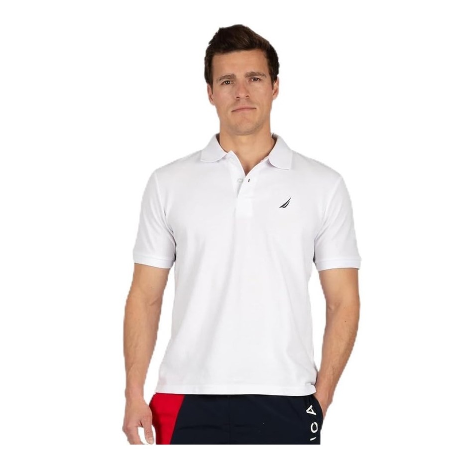 NAUTICA Men's Maddox Polo Shirt, Size L, White, NAN1I00797. RRP: $99.95. B