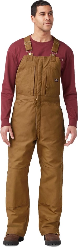 DICKIES Men's Insulated Bib Overall, Size 2XL, Brown Duck, TB839BD. Buyers