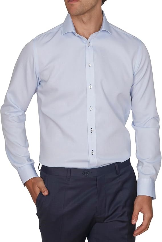 ABELARD Men's Waffle Slim Dobby Shirt, Size 3XL, Sky, A222112128. RRP: $109