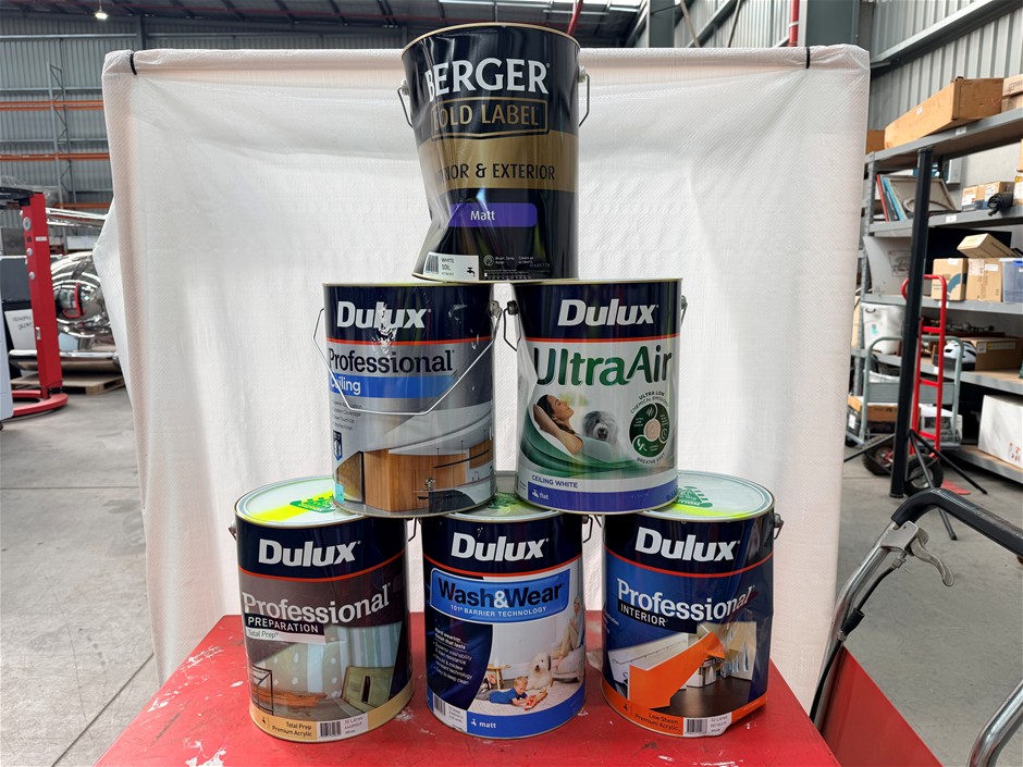 Assorted 10Lt Tins of Paint x 6