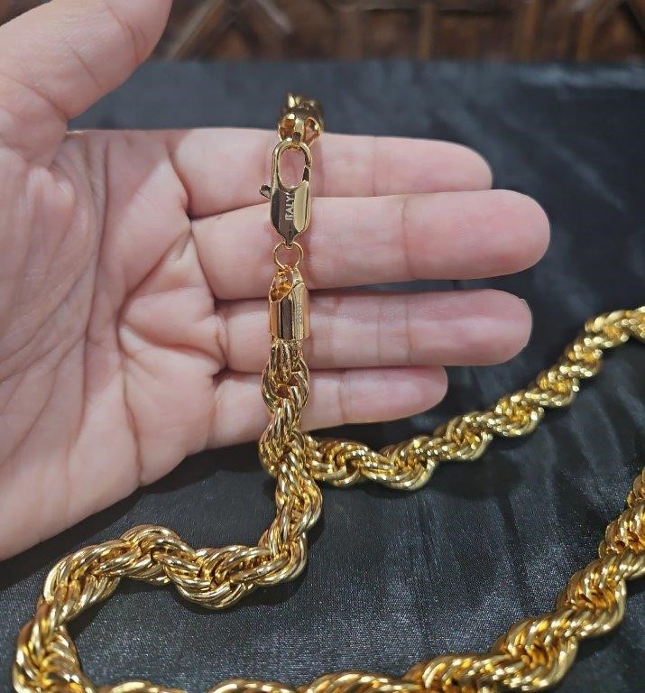 22KGold-filled Italy Stamped Yellow Gold Filled Rope Chain-Quality