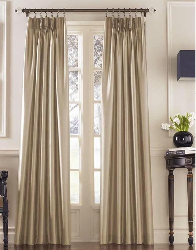CURTAINWORKS Marquee Curtain Panel, 30 x 84 in, Sand.