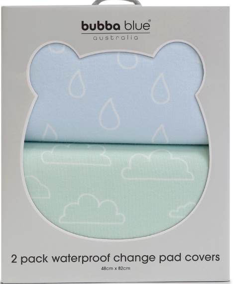 BUBBA BLUE Nordic Change Mat Covers 2 Pack, Sky/Avocado.