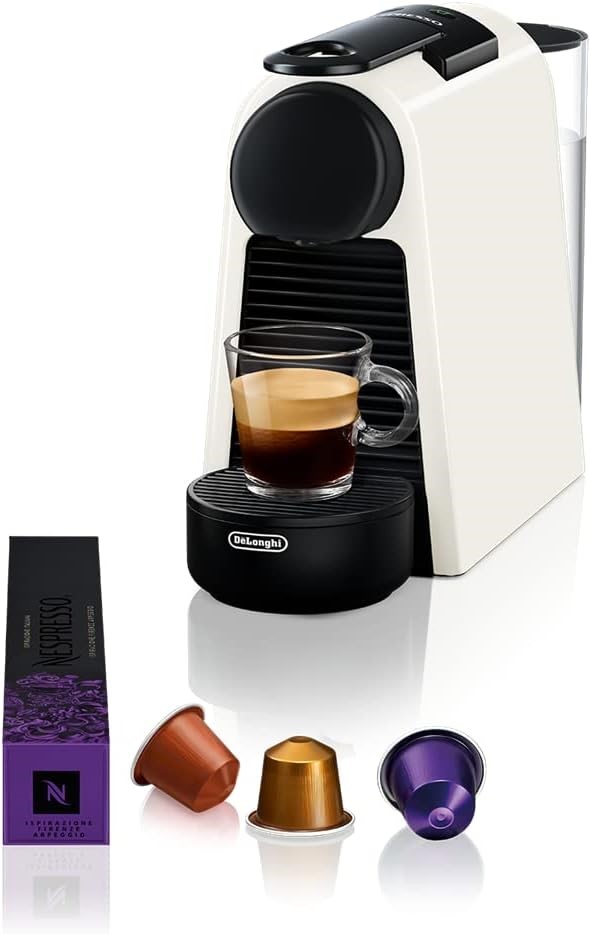 DE'LONGHI Essenza Mini Coffee Machine, Includes Coffee Pods, White. NB: Has