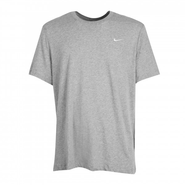 NIKE Men's Embroidered Swoosh Tee, Size XL, 80% Cotton, Grey (063), BV0507.